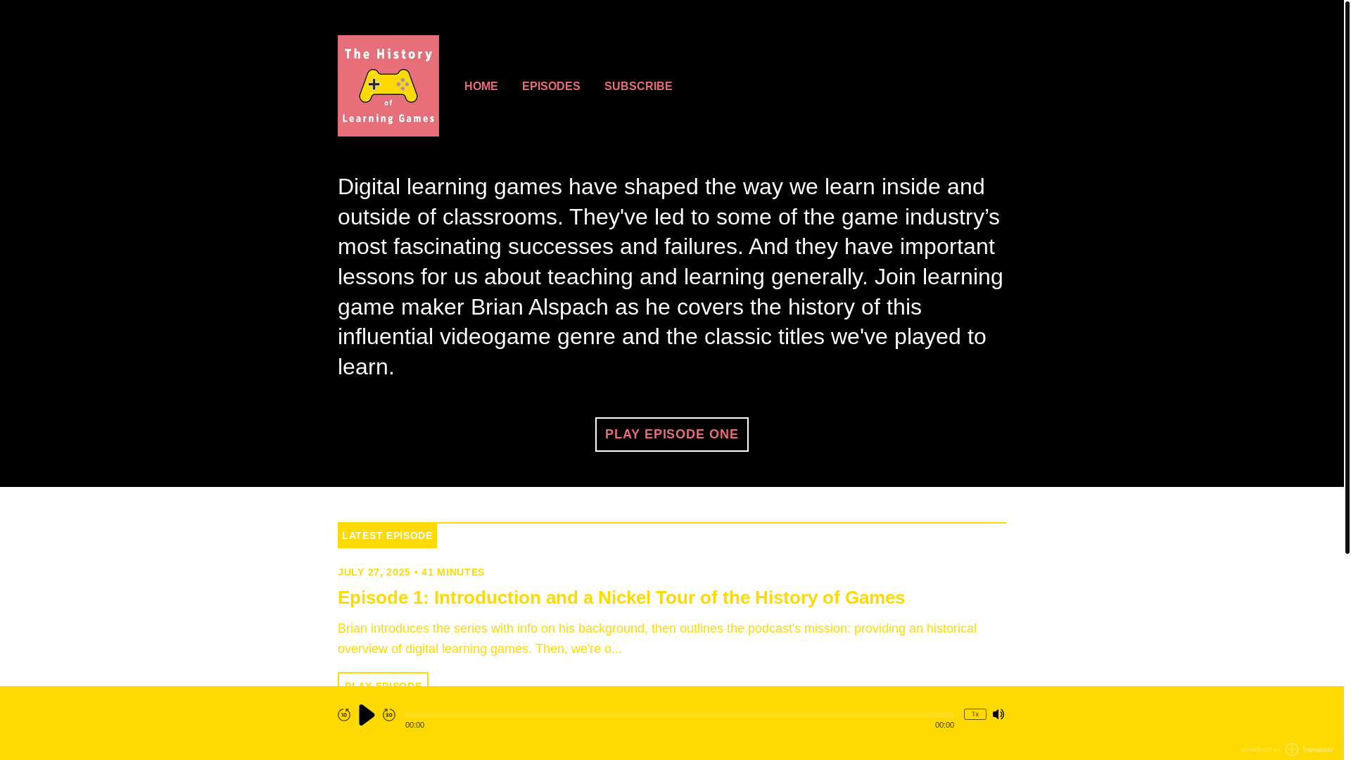 website screenshot of https://historyoflearning.games/