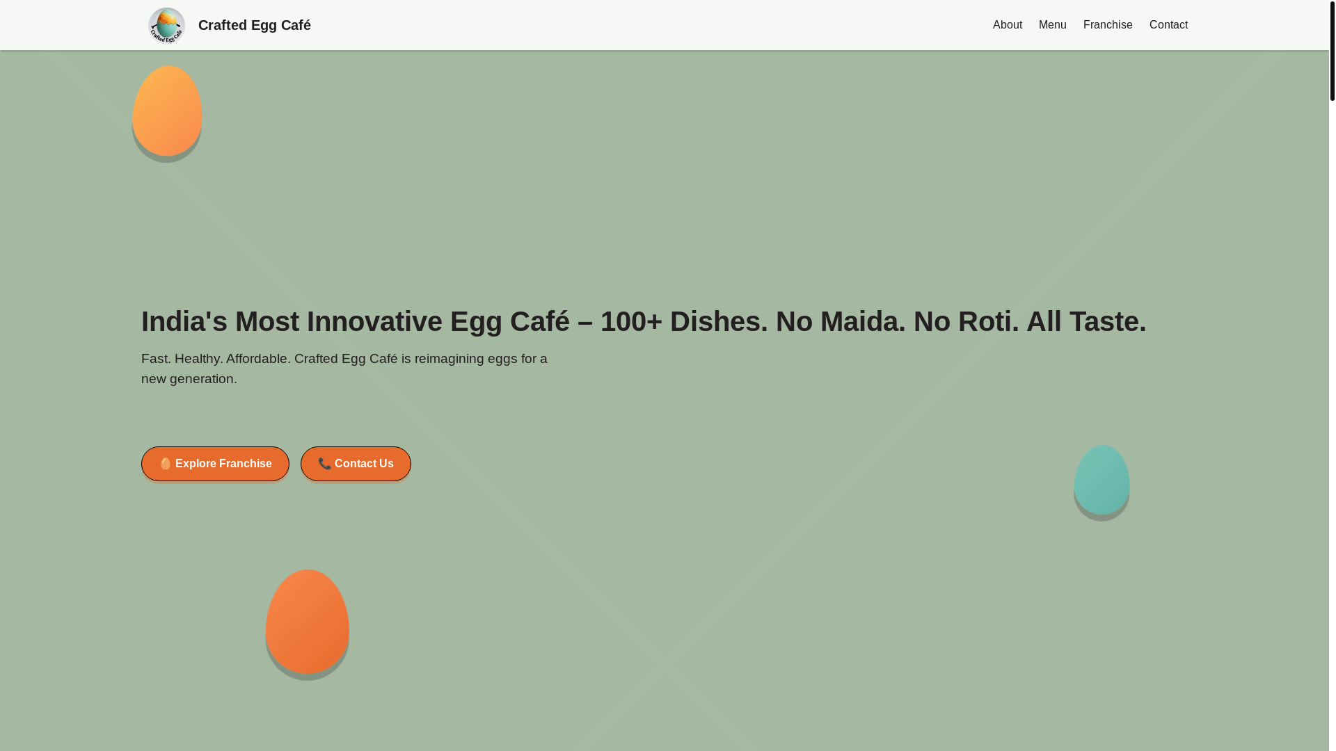 website screenshot of https://thecraftedeggcafe.pages.dev/