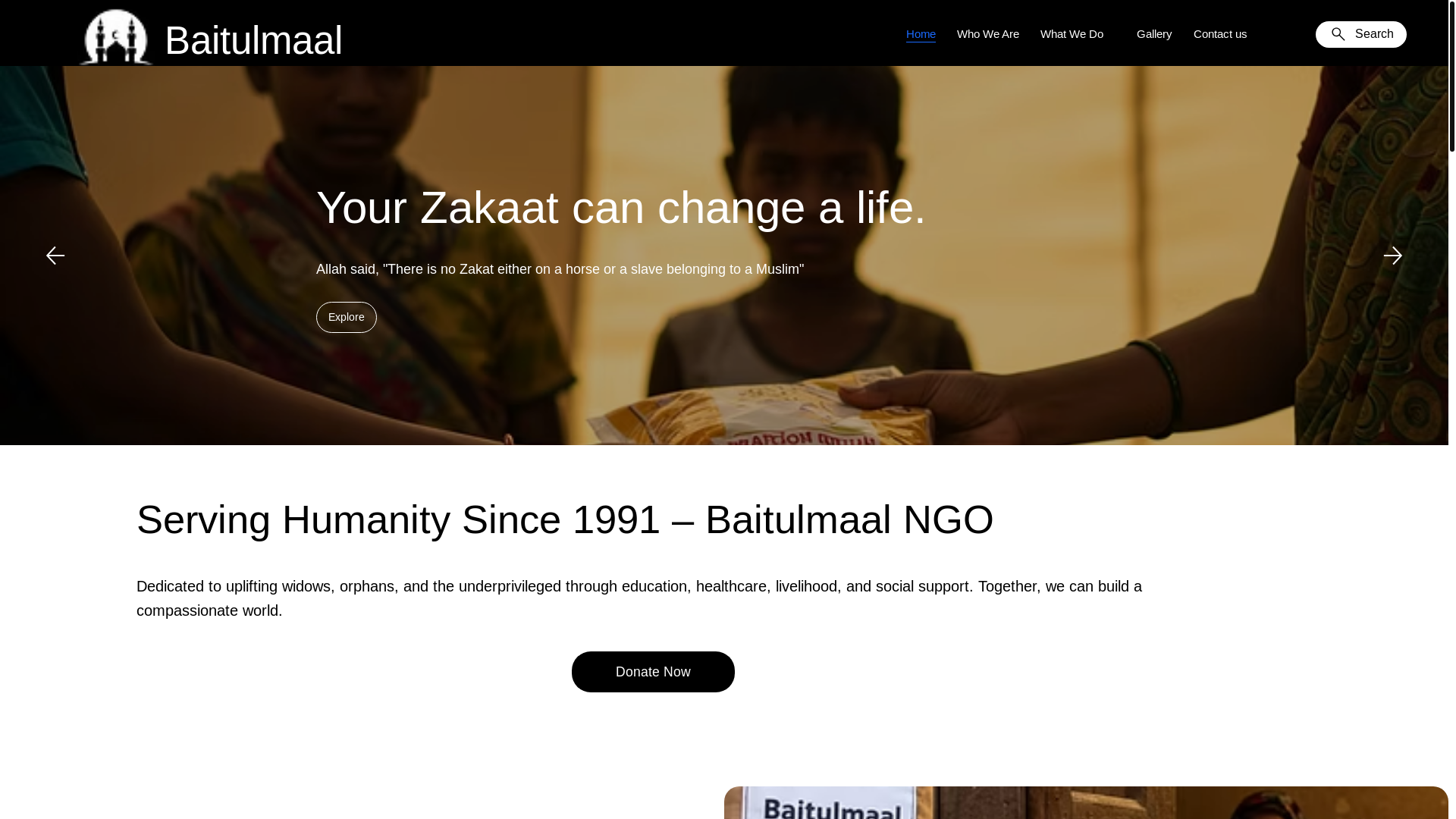 website screenshot of https://baitulmaalburhanpur.com/