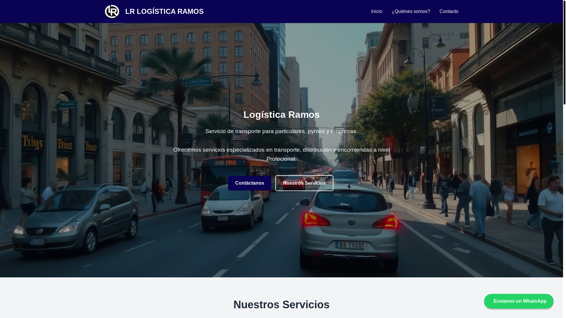 website screenshot of https://logisticaramos.com/