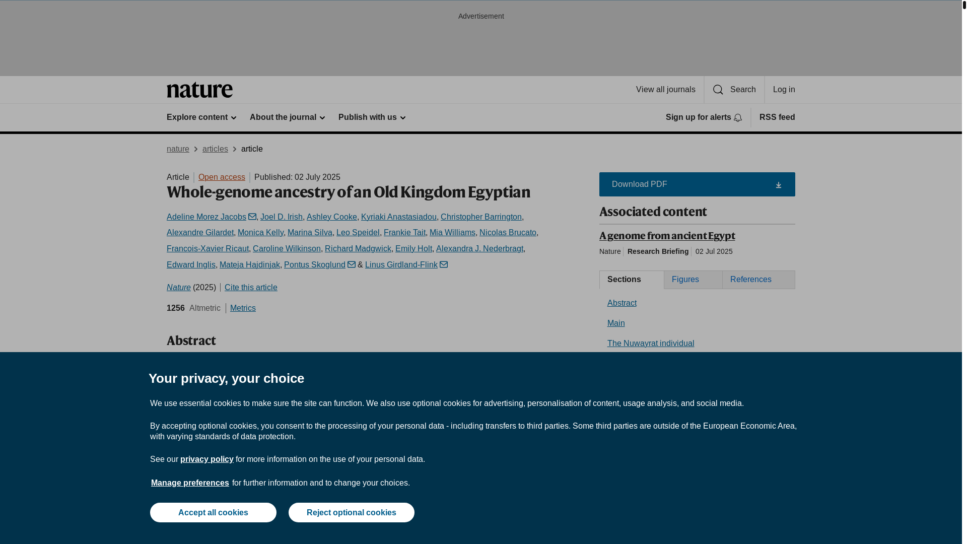 website screenshot of https://www.nature.com/articles/s41586-025-09195-5