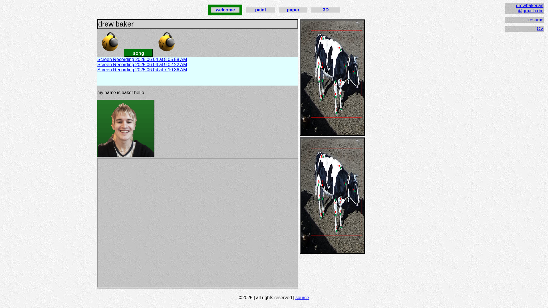 website screenshot of https://drewbakerwebsite.com/