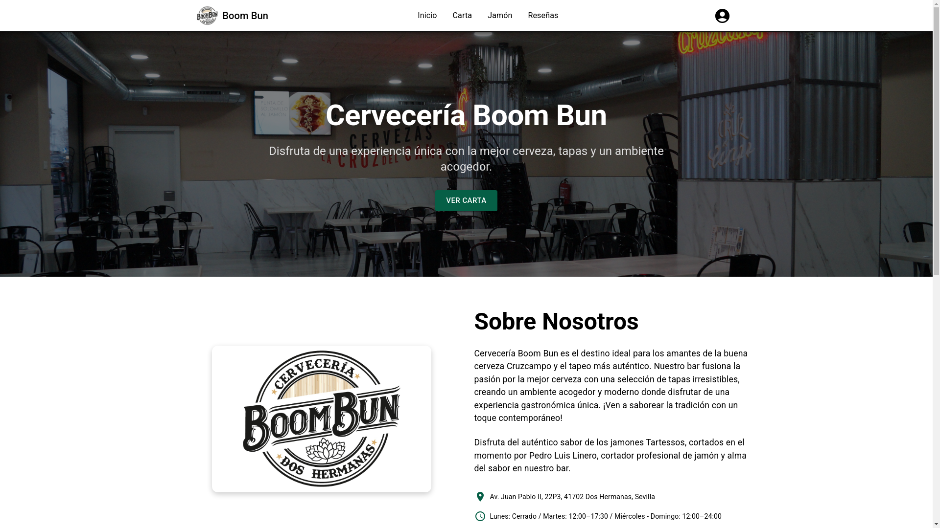 website screenshot of https://cerveceriaboombun.es/