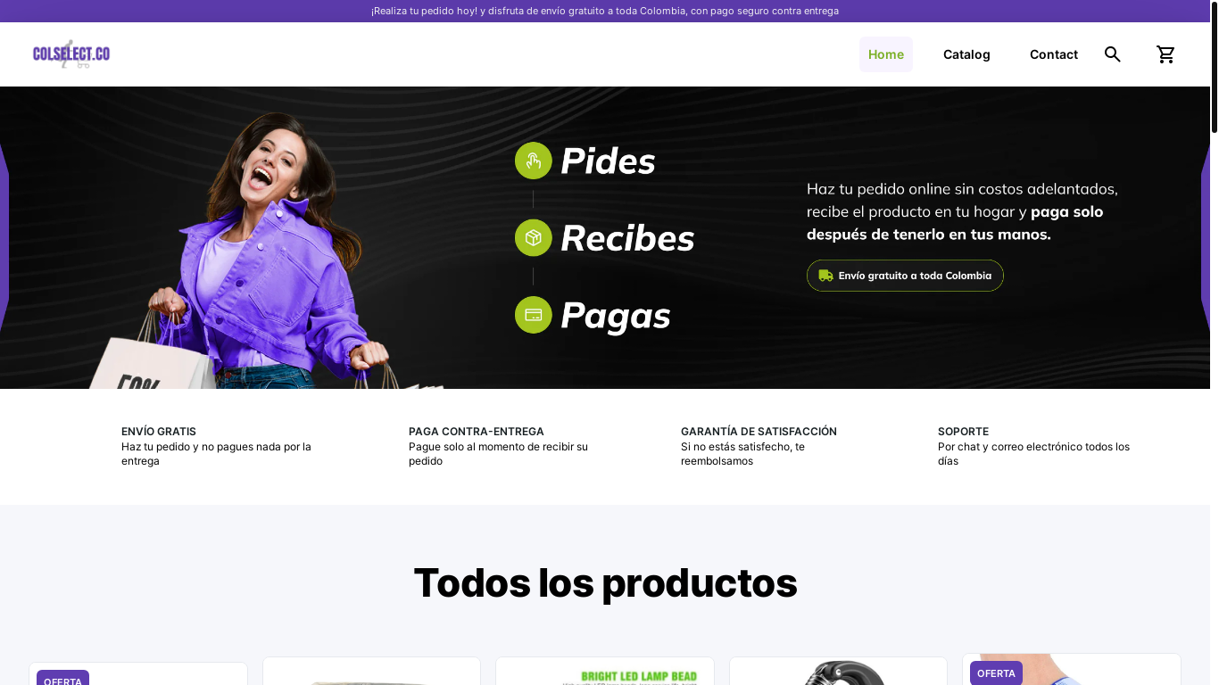 website screenshot of https://colselect.online/