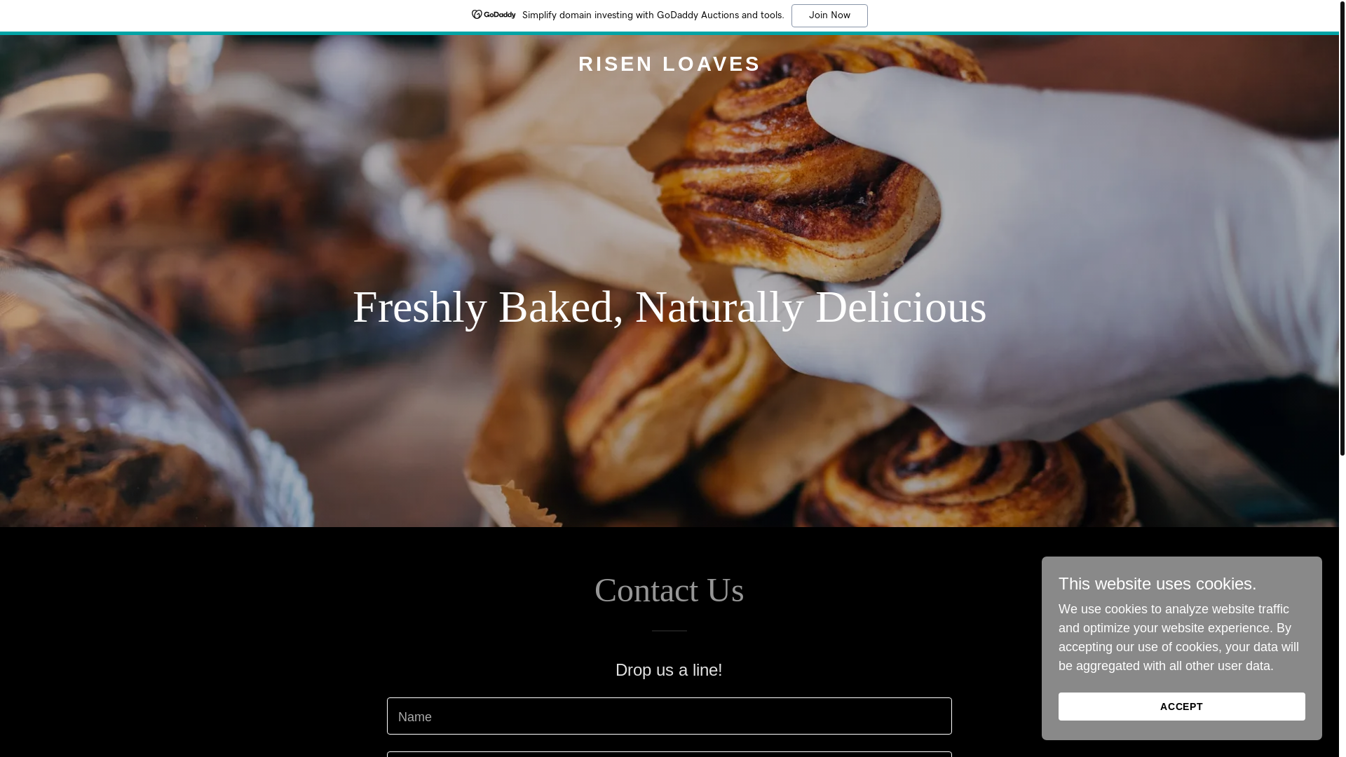 website screenshot of https://risenloaves.com/