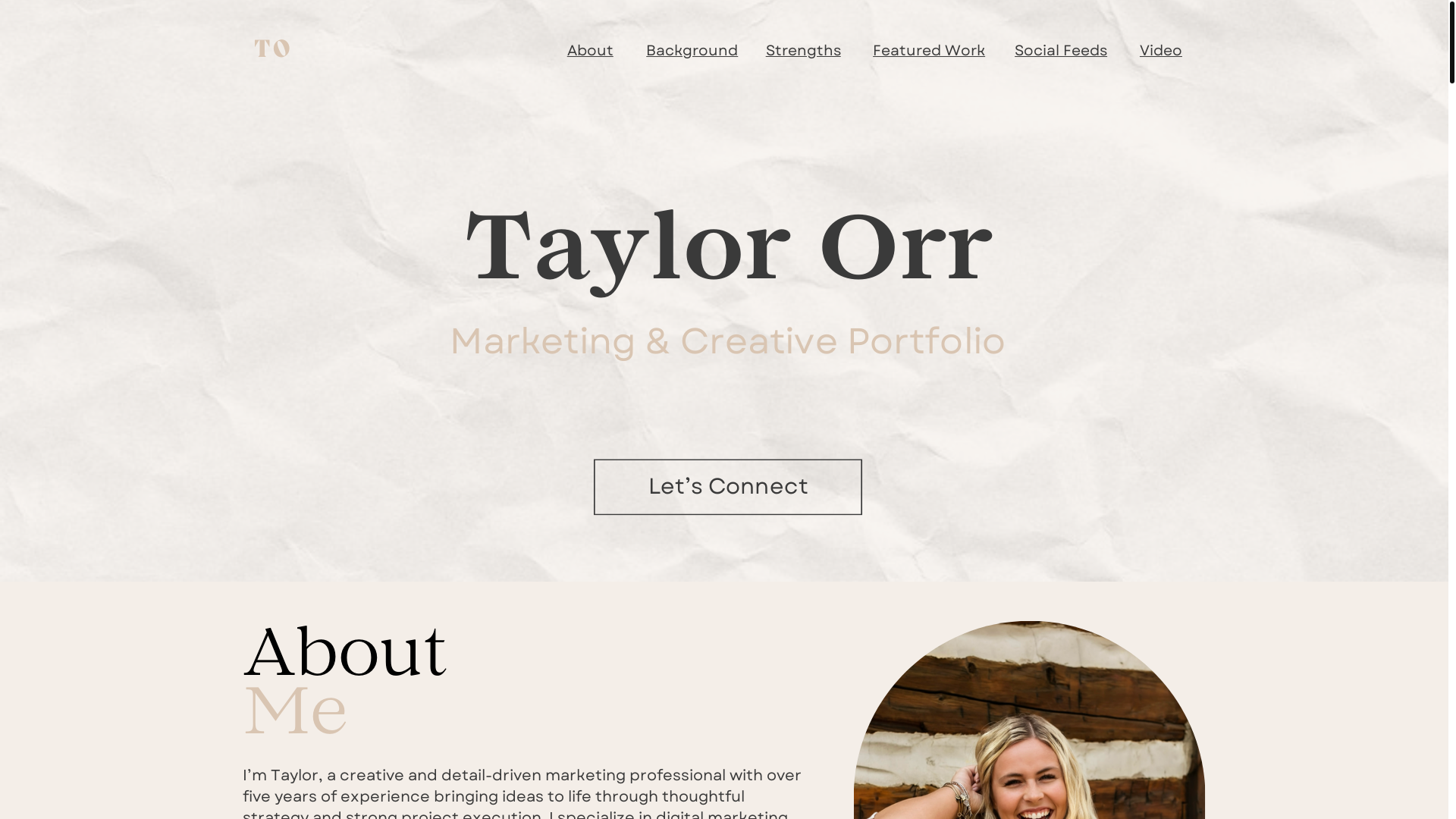 website screenshot of https://taylormarissaorr.com/