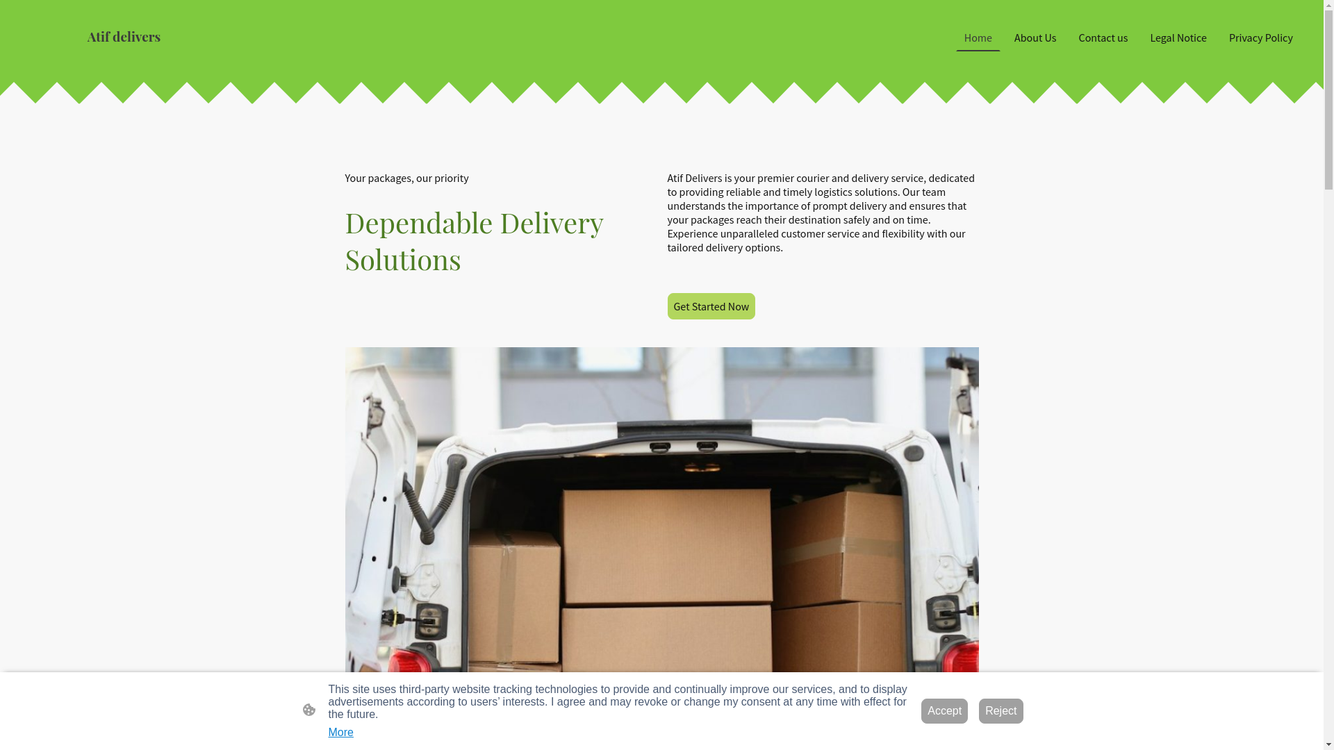 website screenshot of https://atifdelivers.co.uk/