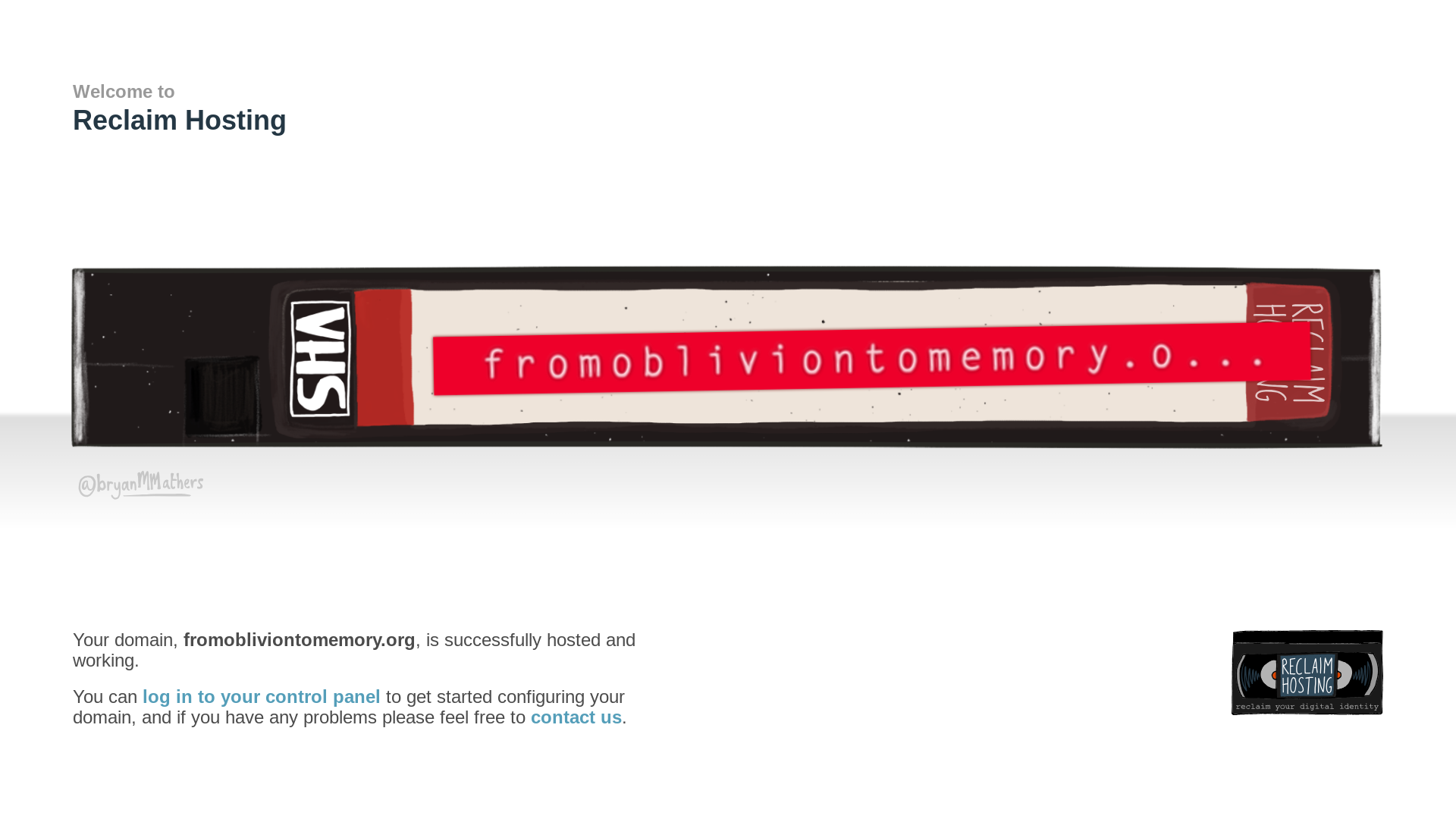 website screenshot of https://fromobliviontomemory.org/