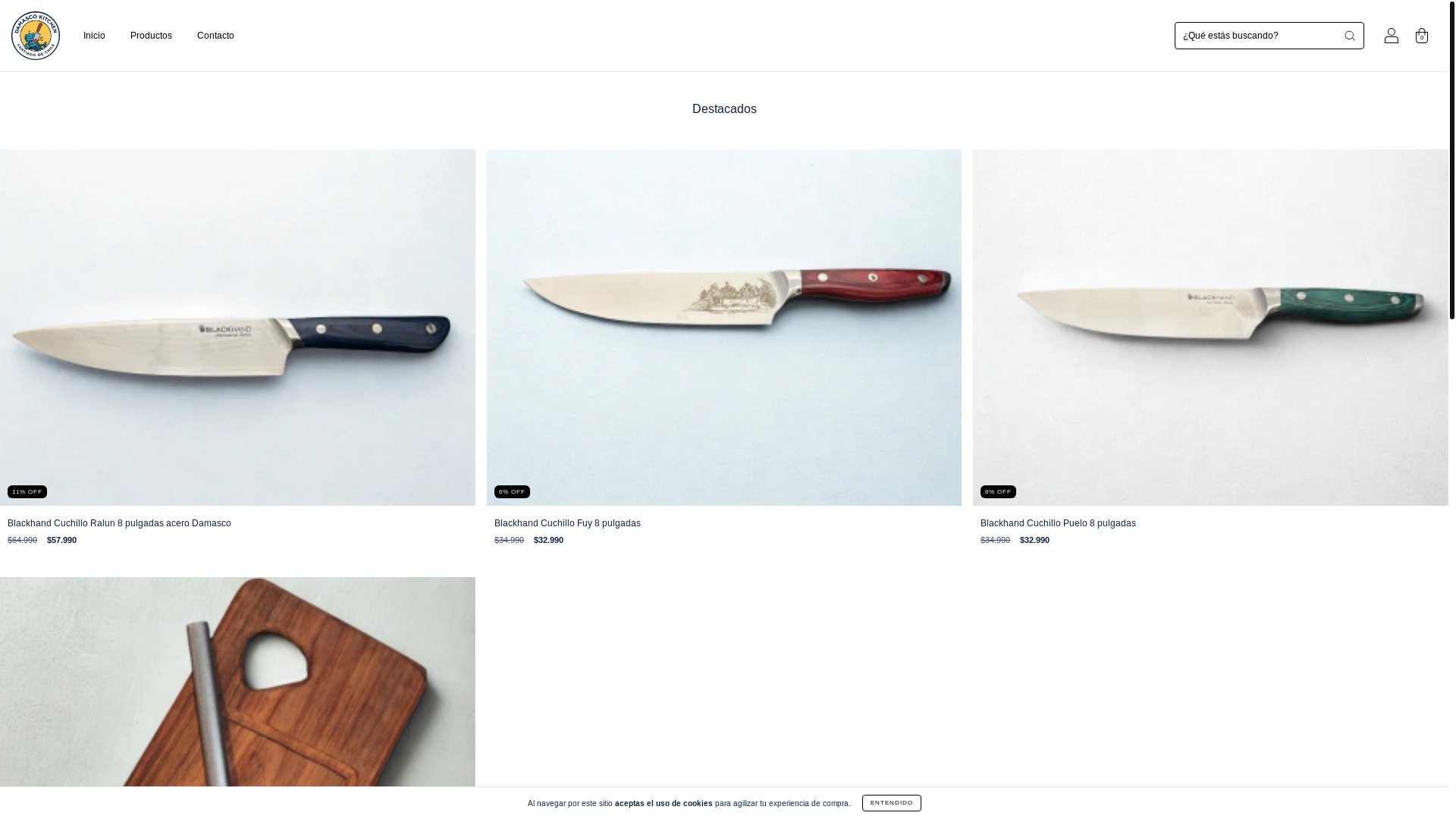 website screenshot of https://damascokitchen.cl/