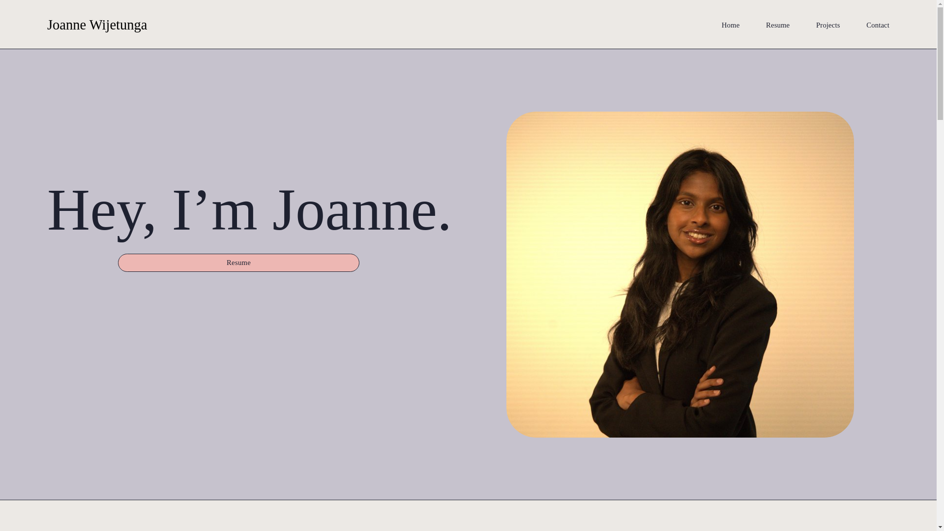 website screenshot of https://joannewijetunga.ca/