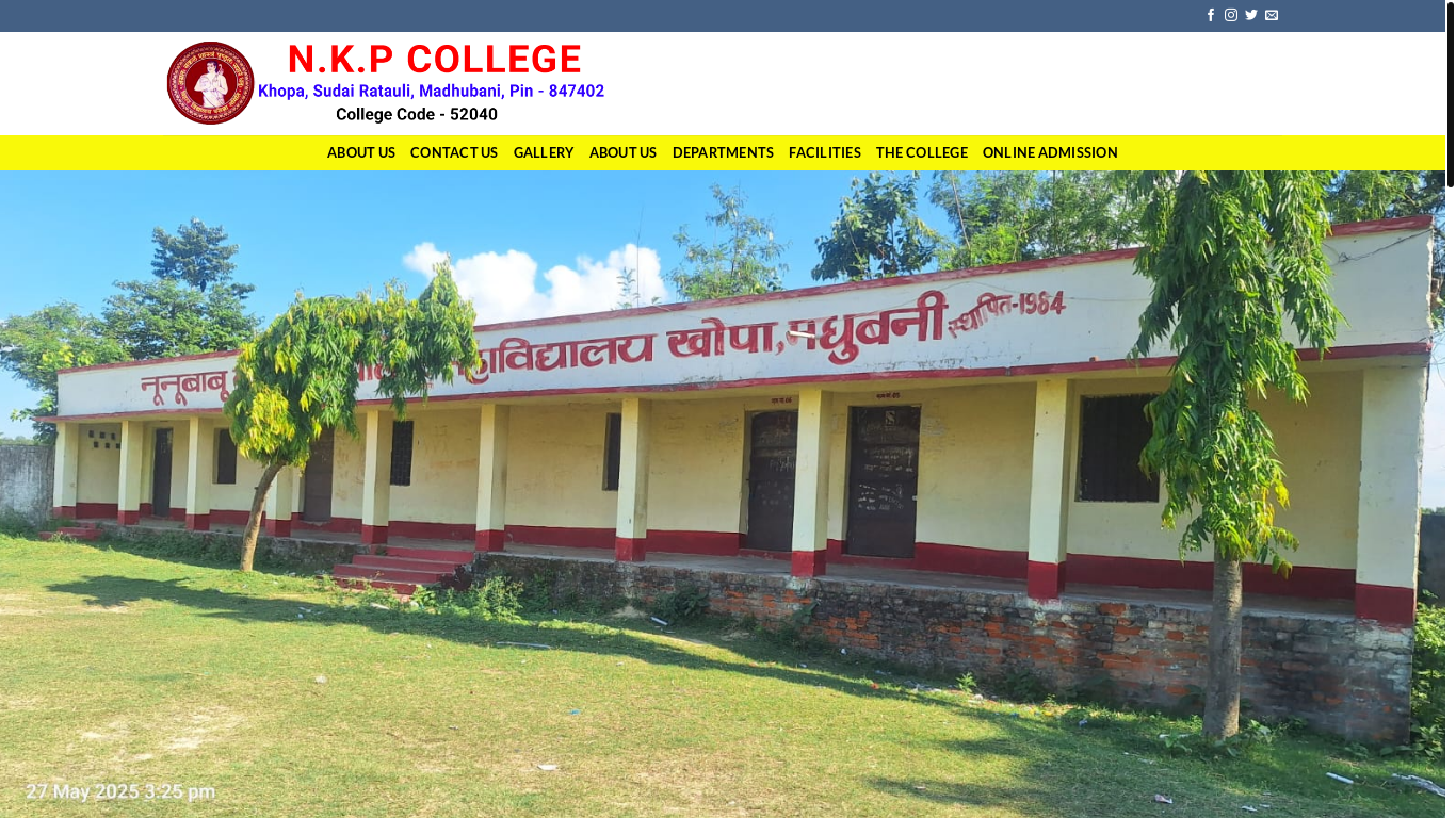 website screenshot of https://nkpcollegekhopa.ac.in/