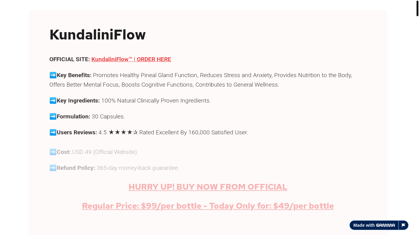 website screenshot of https://kundaliniflow-pwl9qbo.gamma.site/kundaliniflow