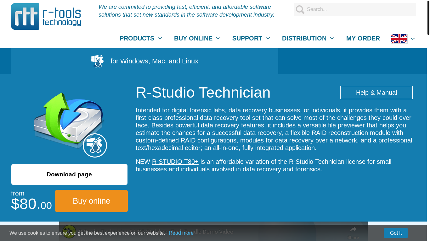 website screenshot of https://www.r-studio.com/Data_Recovery_Technician.shtml