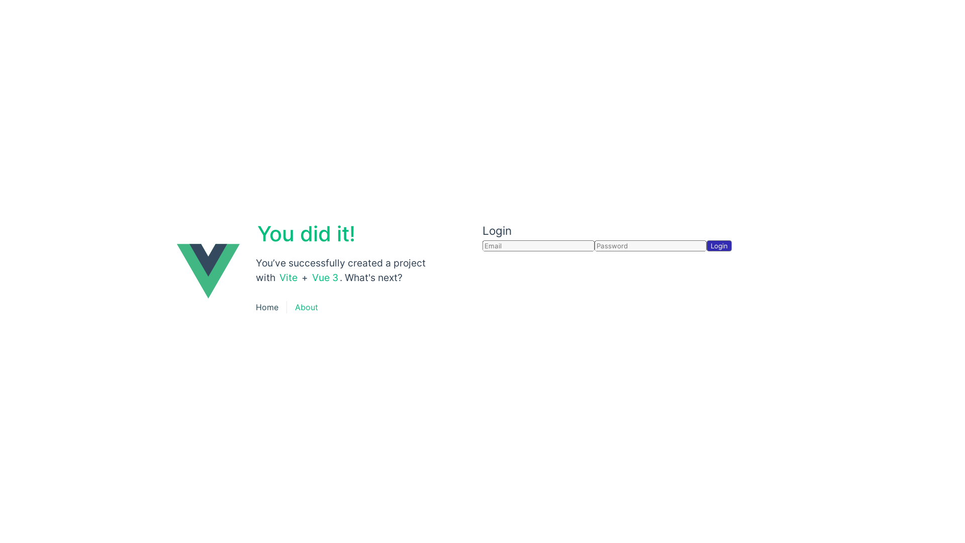 website screenshot of https://vue-firebase-test.pages.dev/
