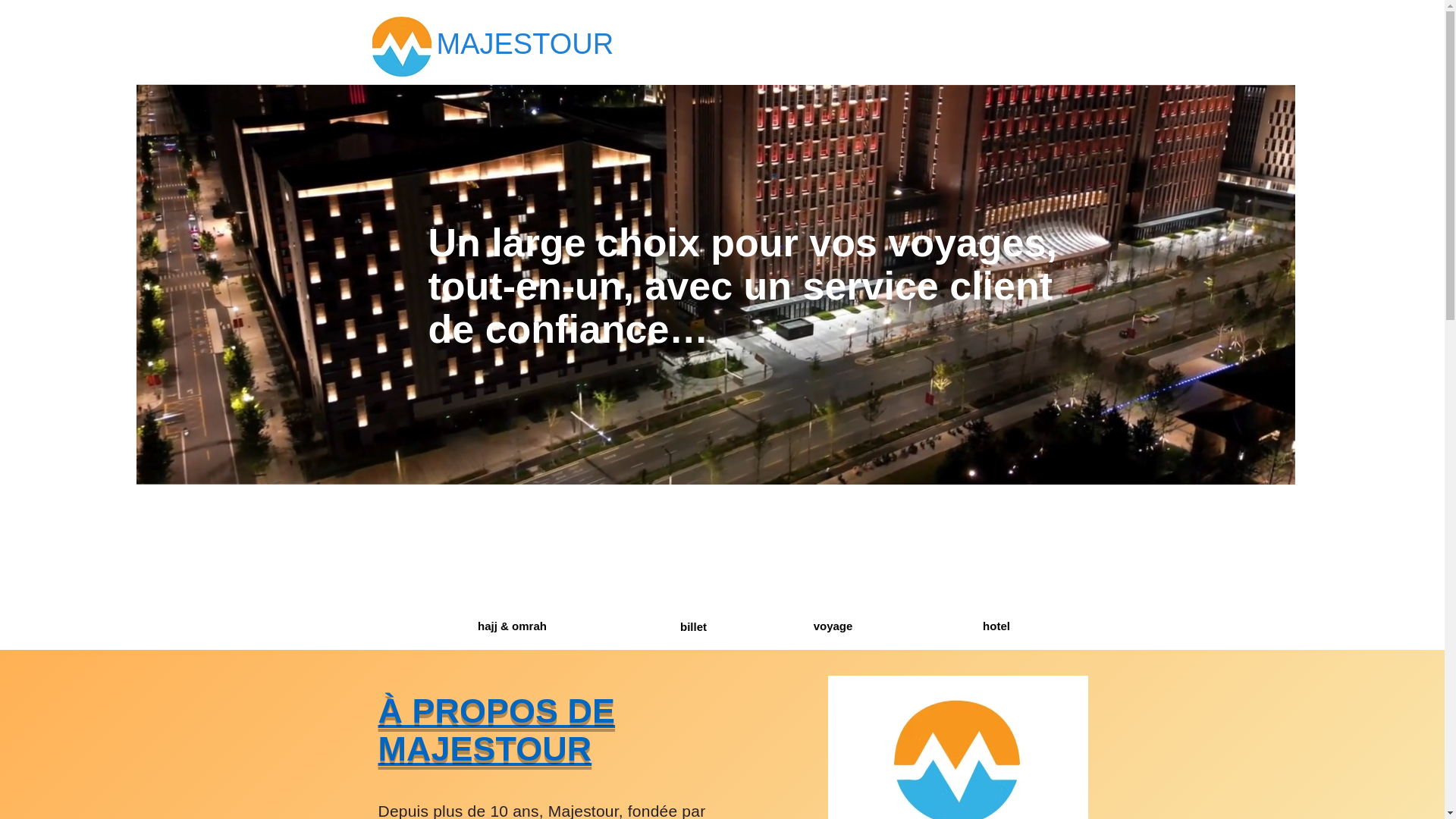website screenshot of https://agencemajestour.com/