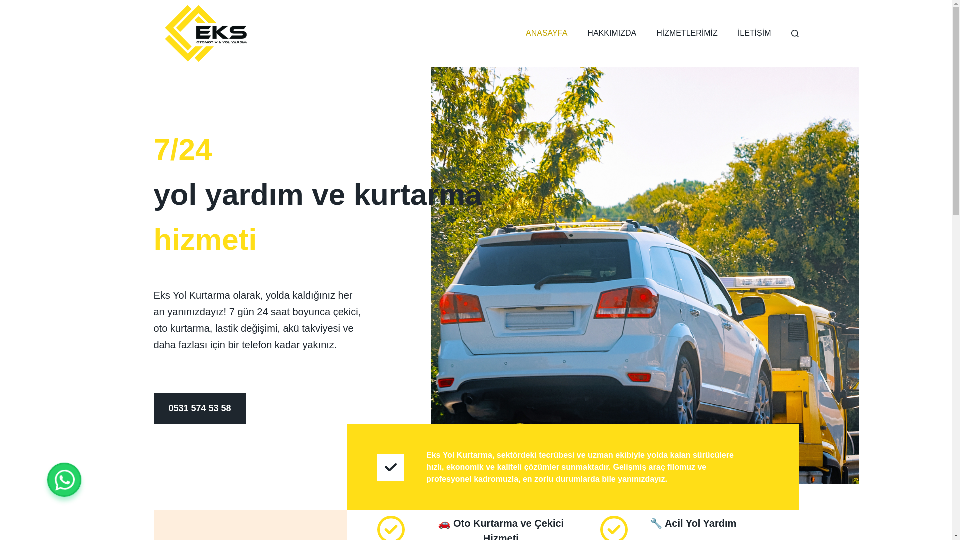 website screenshot of https://eksotokurtarma.com.tr