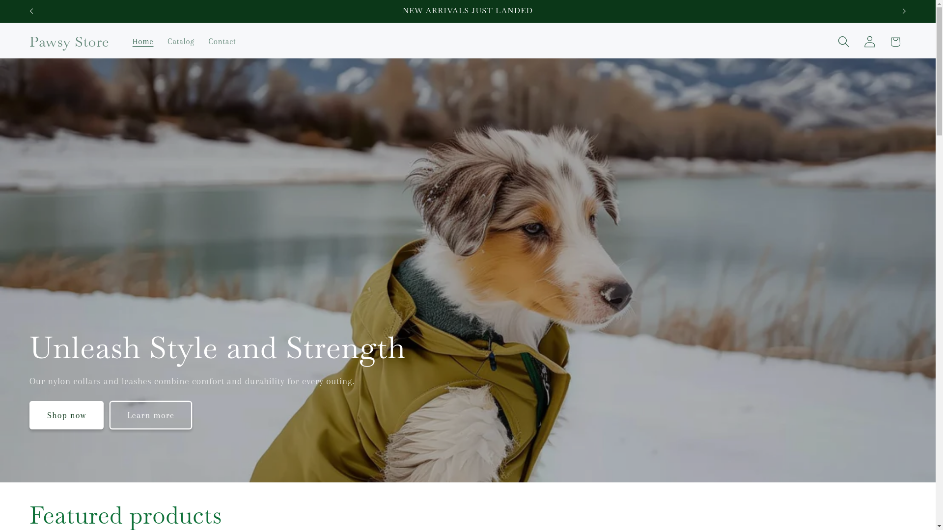website screenshot of https://pawsystore.shop/