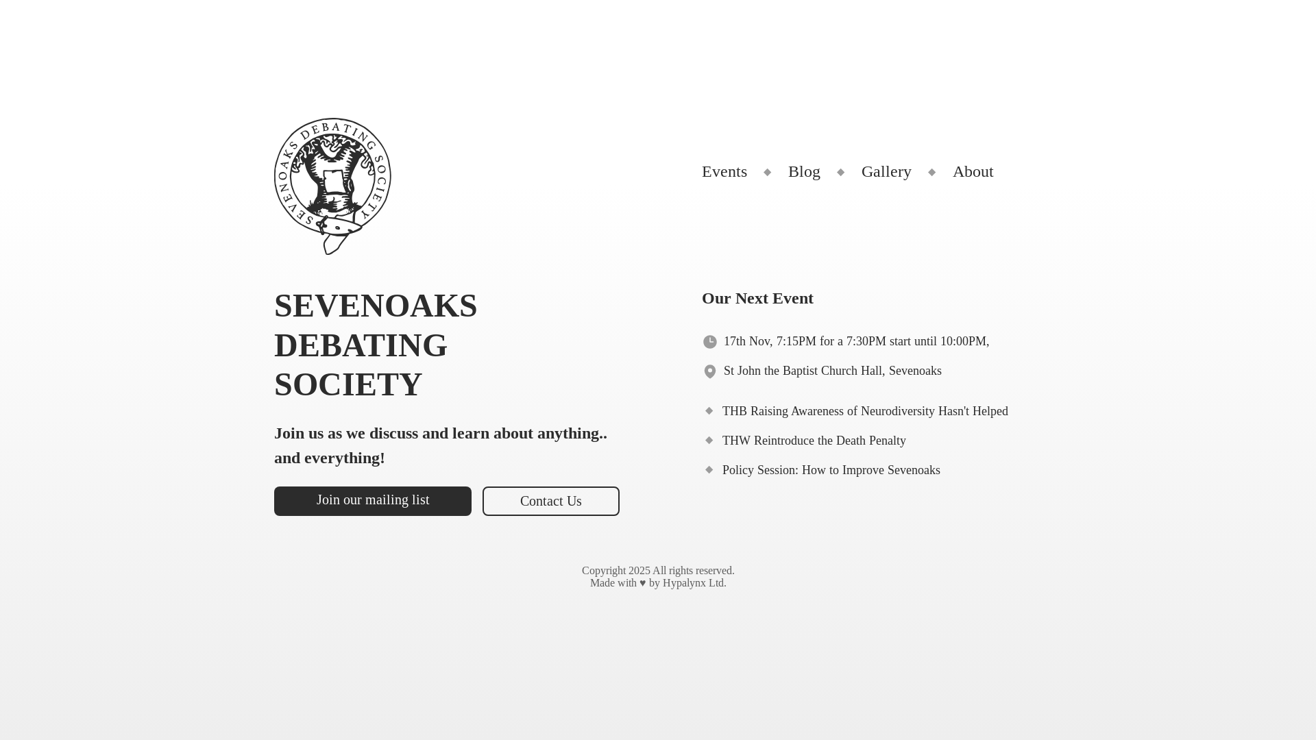 website screenshot of https://sevenoaks-debating-society.pages.dev/