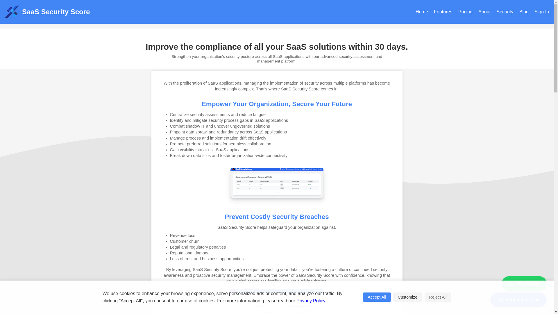 website screenshot of https://saassecurityscore.pages.dev/