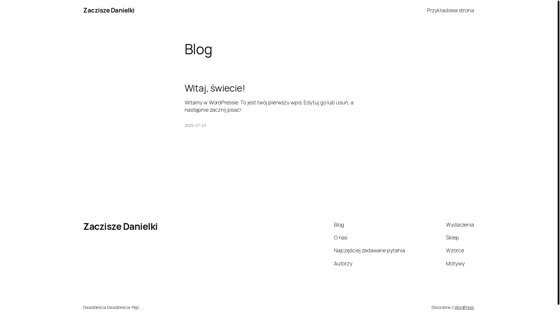 website screenshot of https://zaciszedanielki.pl/