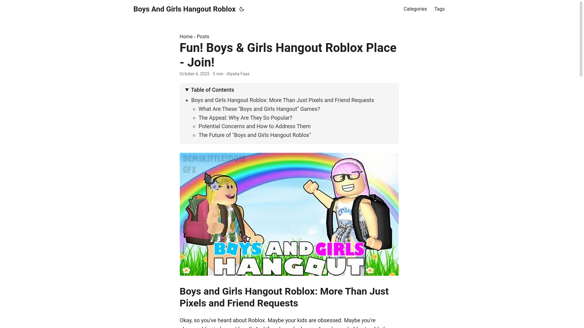website screenshot of https://boys-and-girls-hangout-roblox.pages.dev/