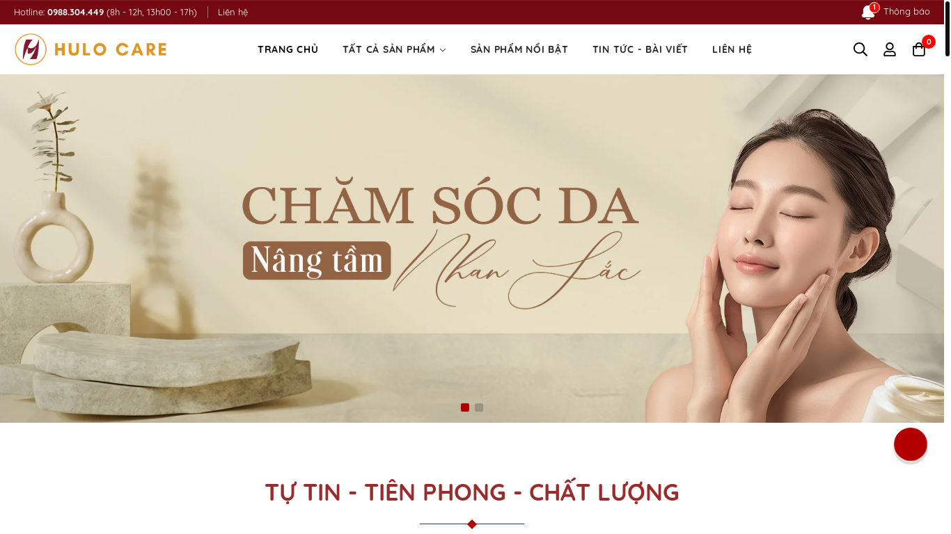 website screenshot of https://hulocare.com.vn/