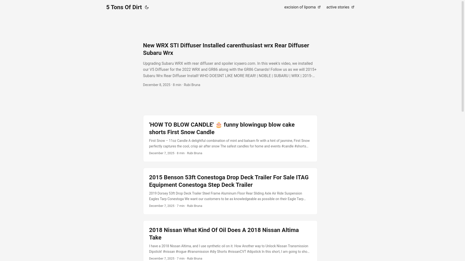 website screenshot of https://5tonsofdirt.pages.dev/