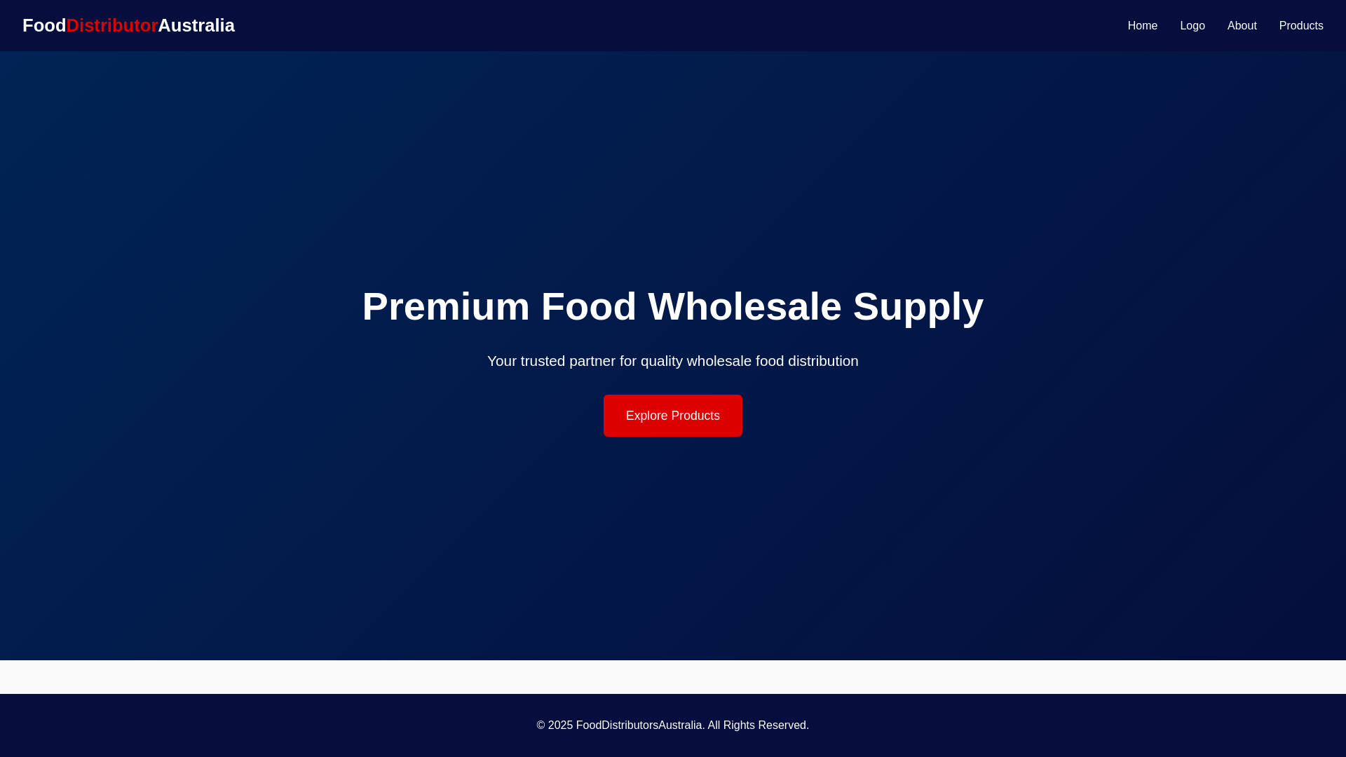 website screenshot of https://fooddistributoraustralia.com/