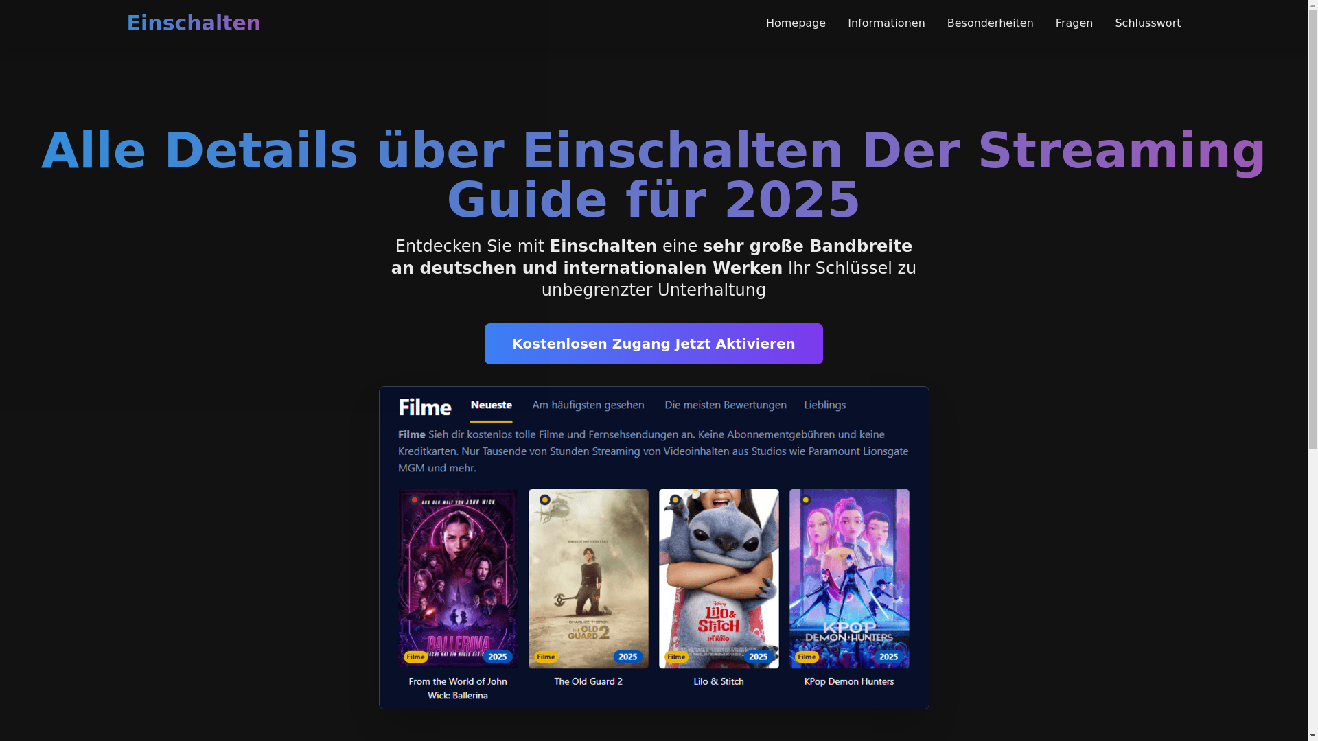 website screenshot of https://einschalten-60f8-bxh.pages.dev/