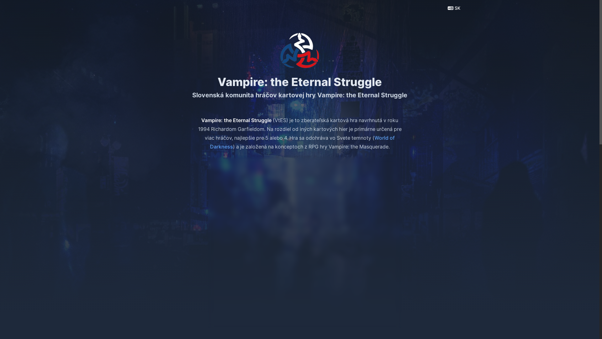website screenshot of https://vtes.sk/