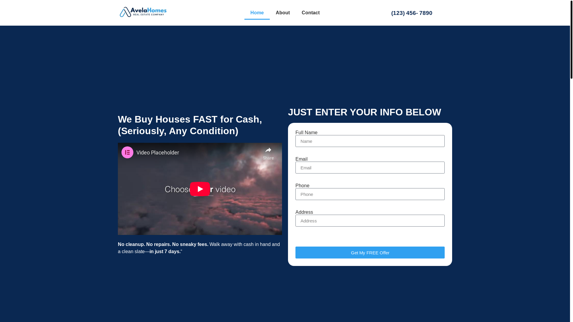 website screenshot of https://avelahomes.com/