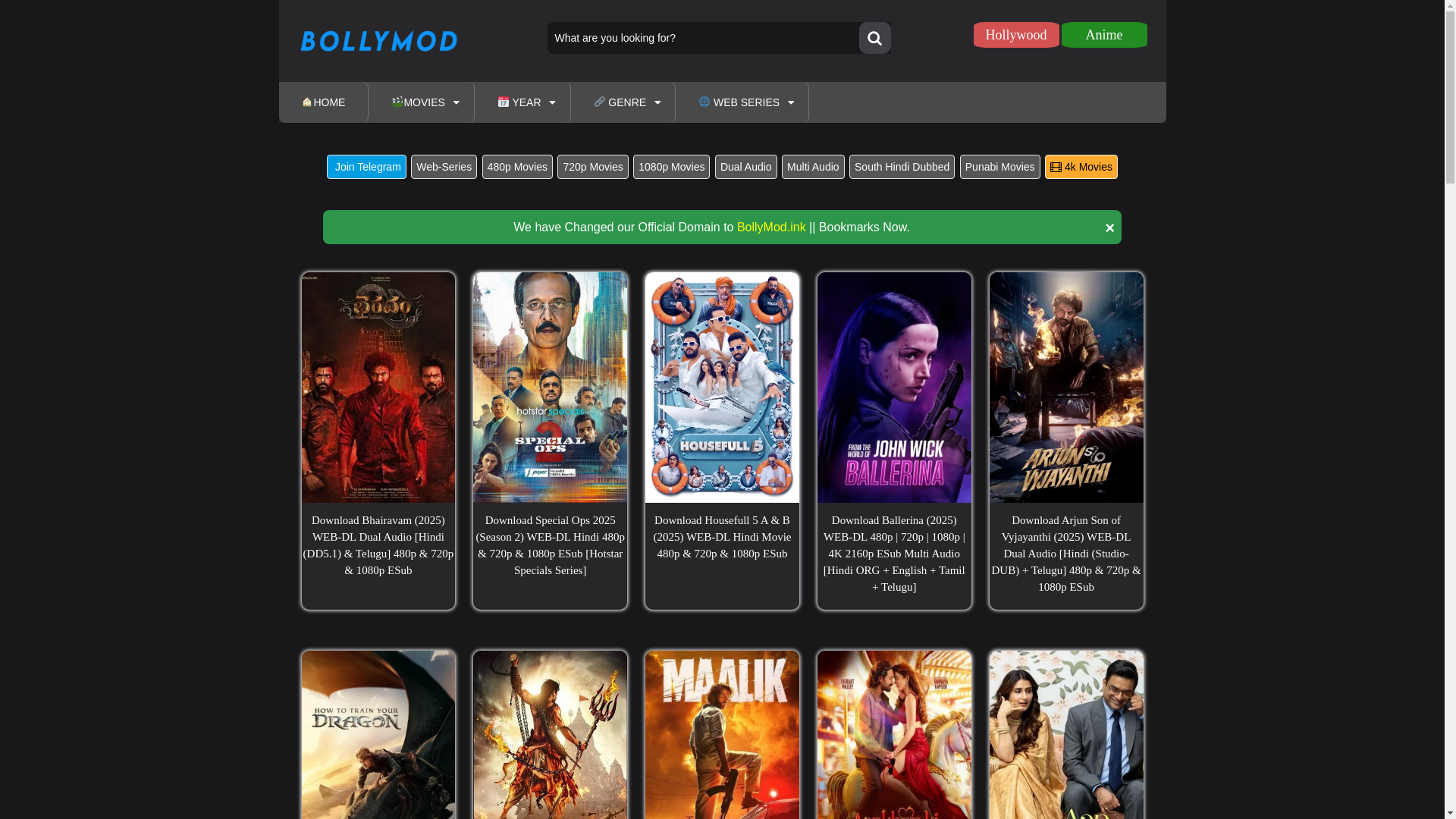 website screenshot of https://bollymod.icu/