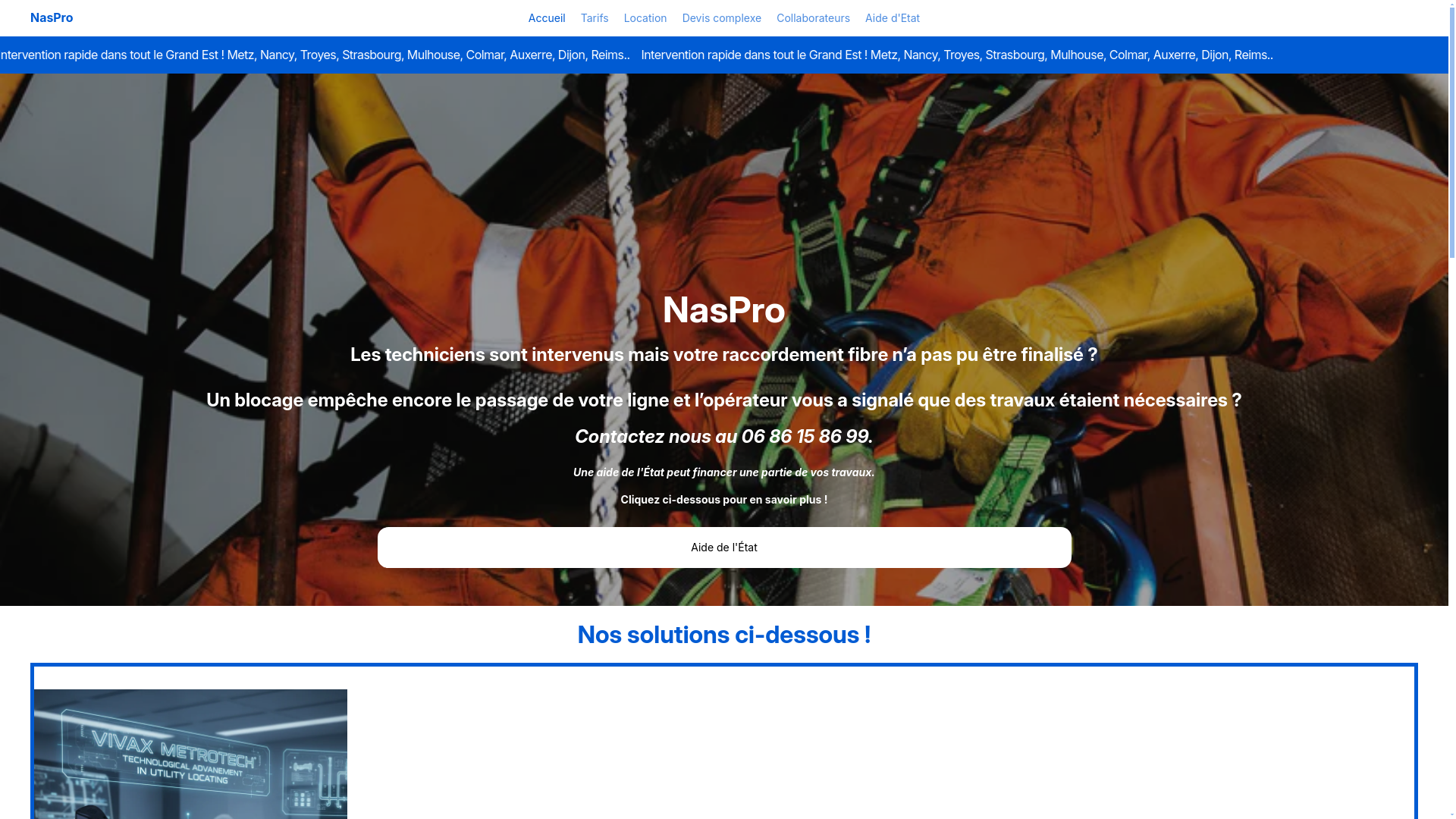 website screenshot of https://naspro-professionnal.fr/