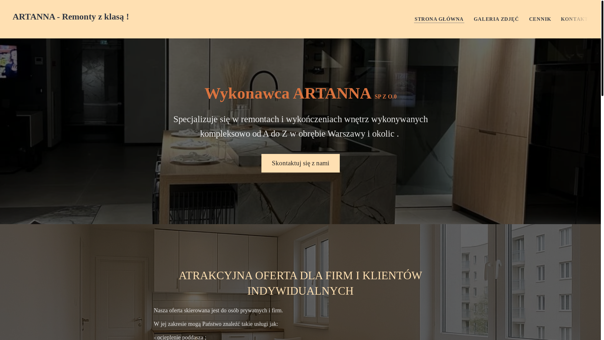 website screenshot of https://remonty-wykonczenia-artanna-warszawa.pl/