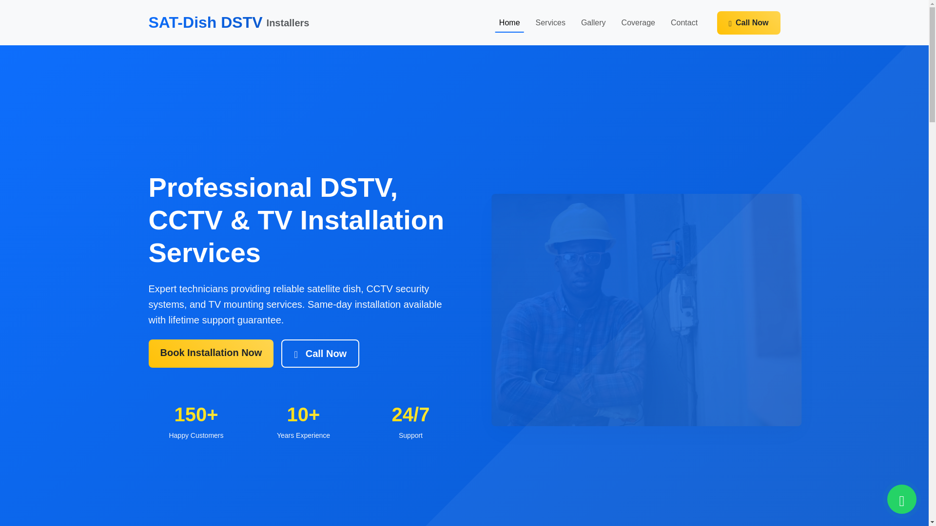 website screenshot of https://satdishdstvinstallations.co.za/