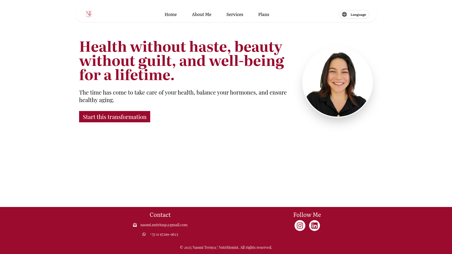 website screenshot of https://nteruya-nutri-homepage.pages.dev/