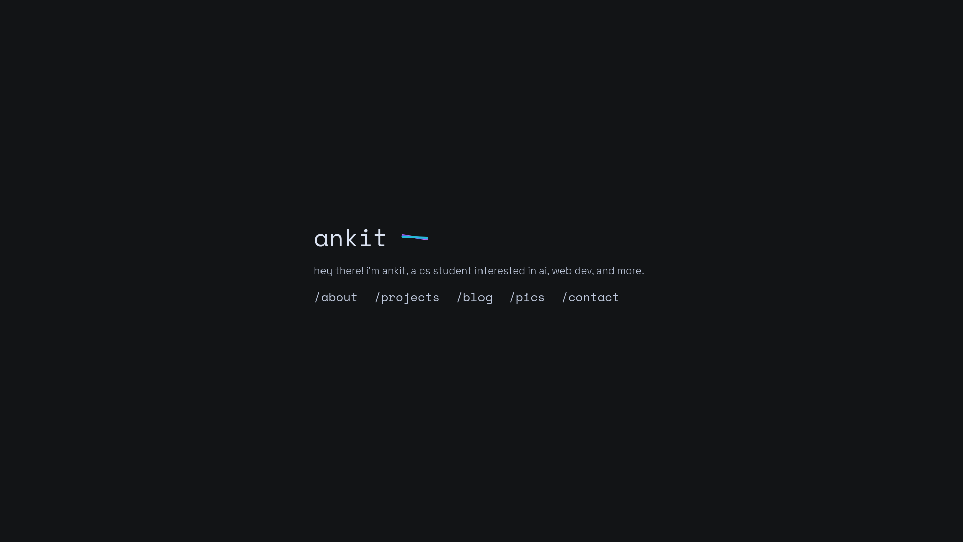 website screenshot of https://ankitydv.dev/