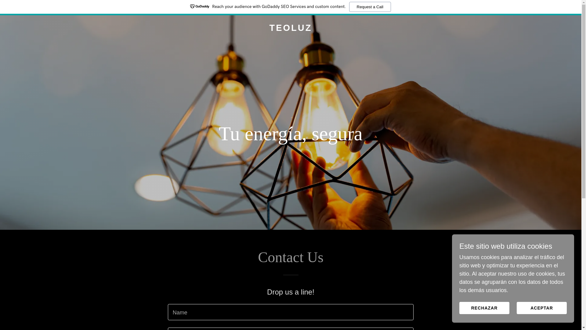 website screenshot of https://teoluz.es/