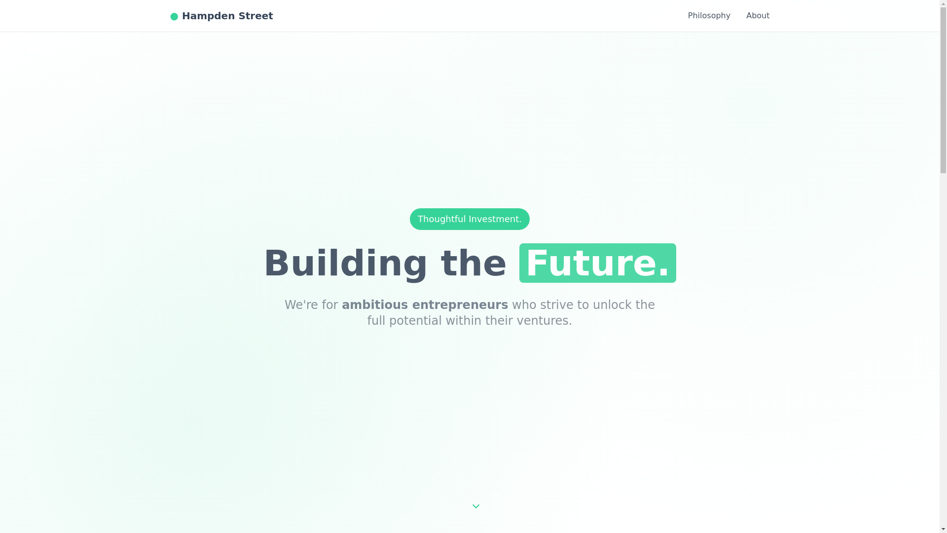website screenshot of https://hampden.st/