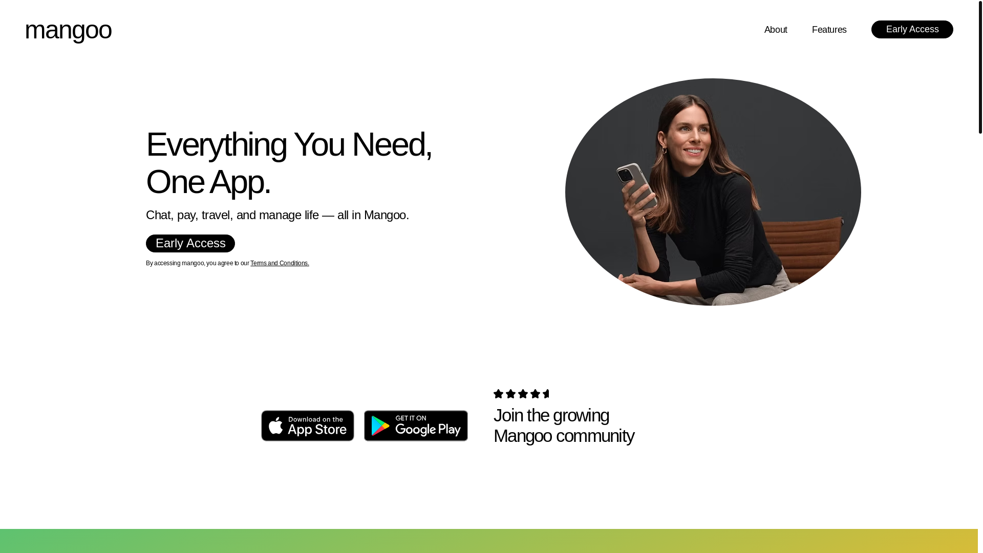 website screenshot of https://mangooapp.com/