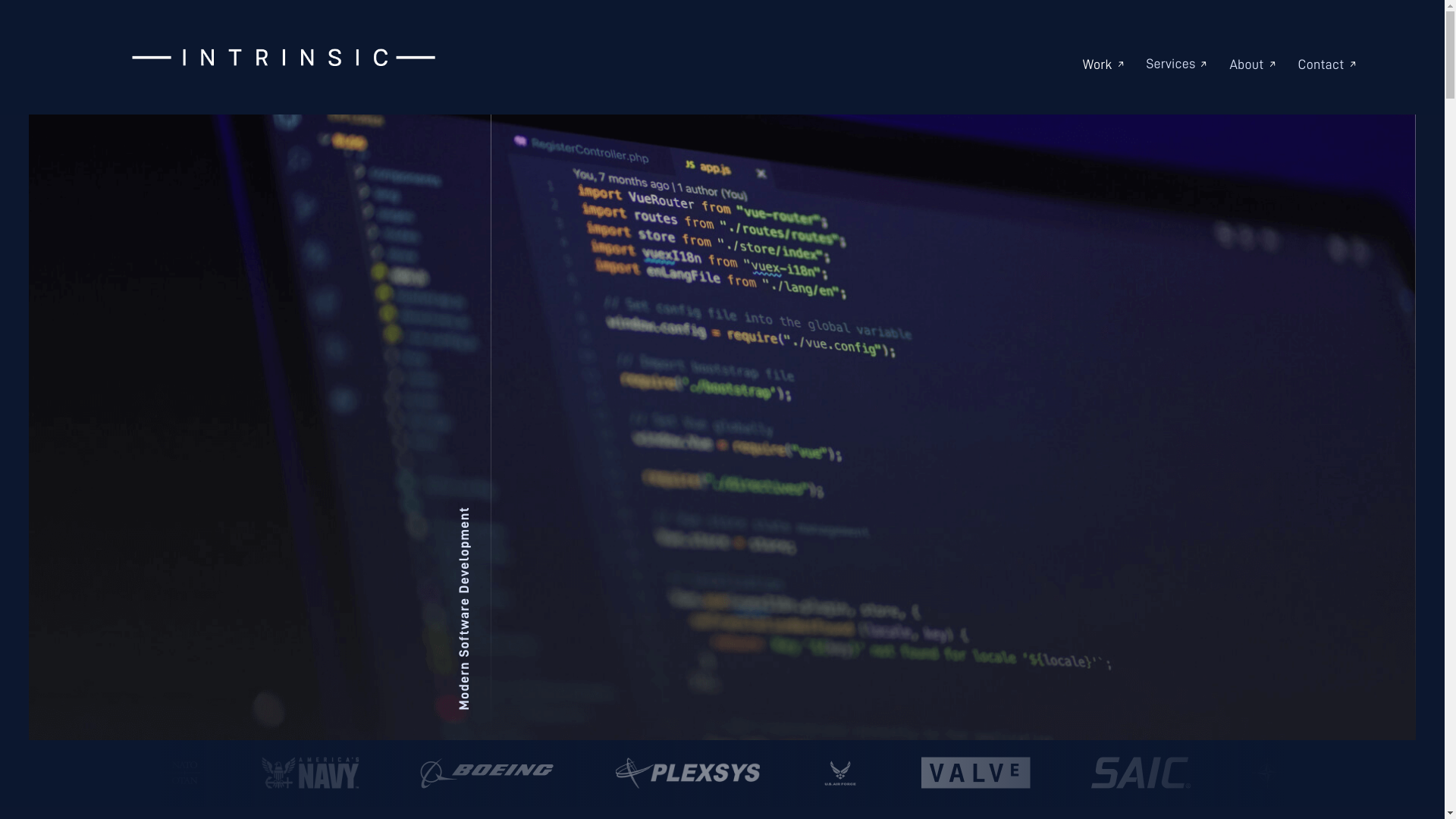 website screenshot of https://intrinsic.engineering/