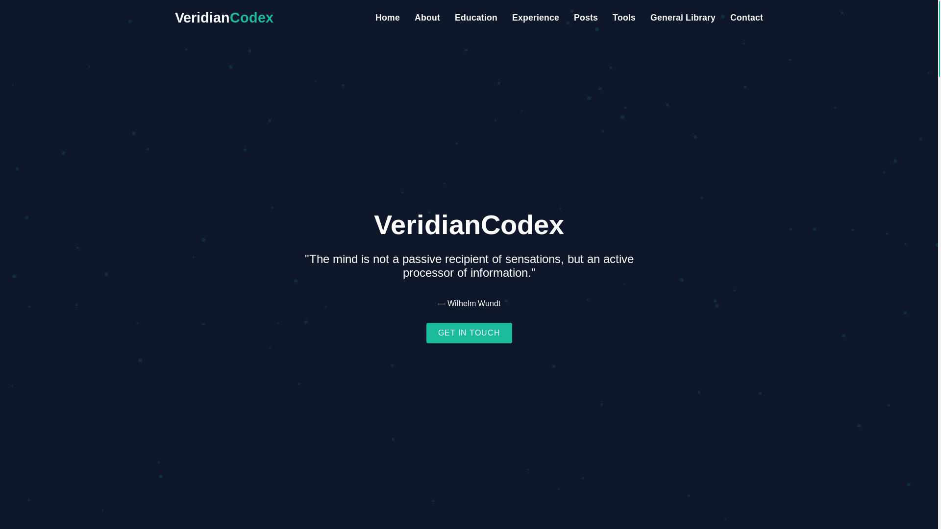 website screenshot of https://veridiancodexv0.pages.dev/