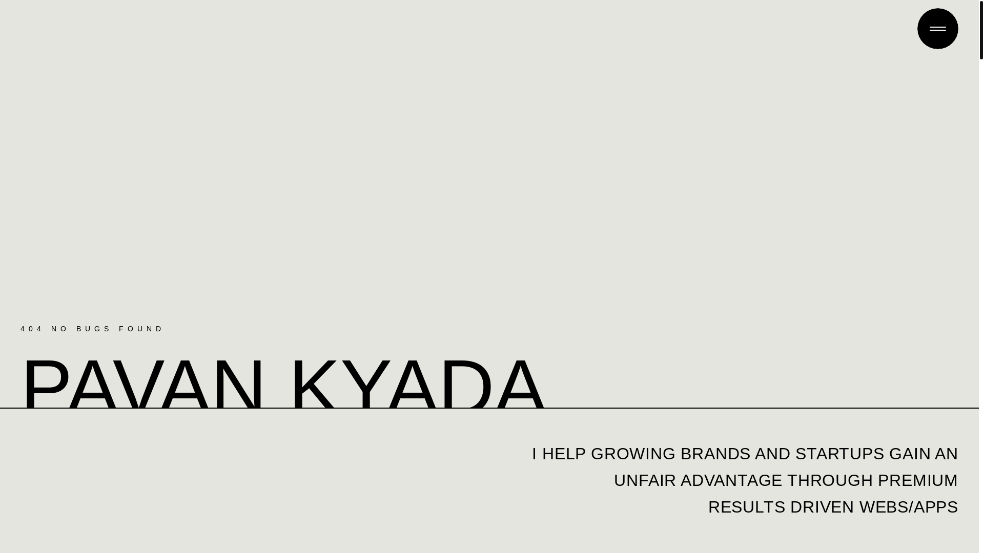 website screenshot of https://pavankyada.me/