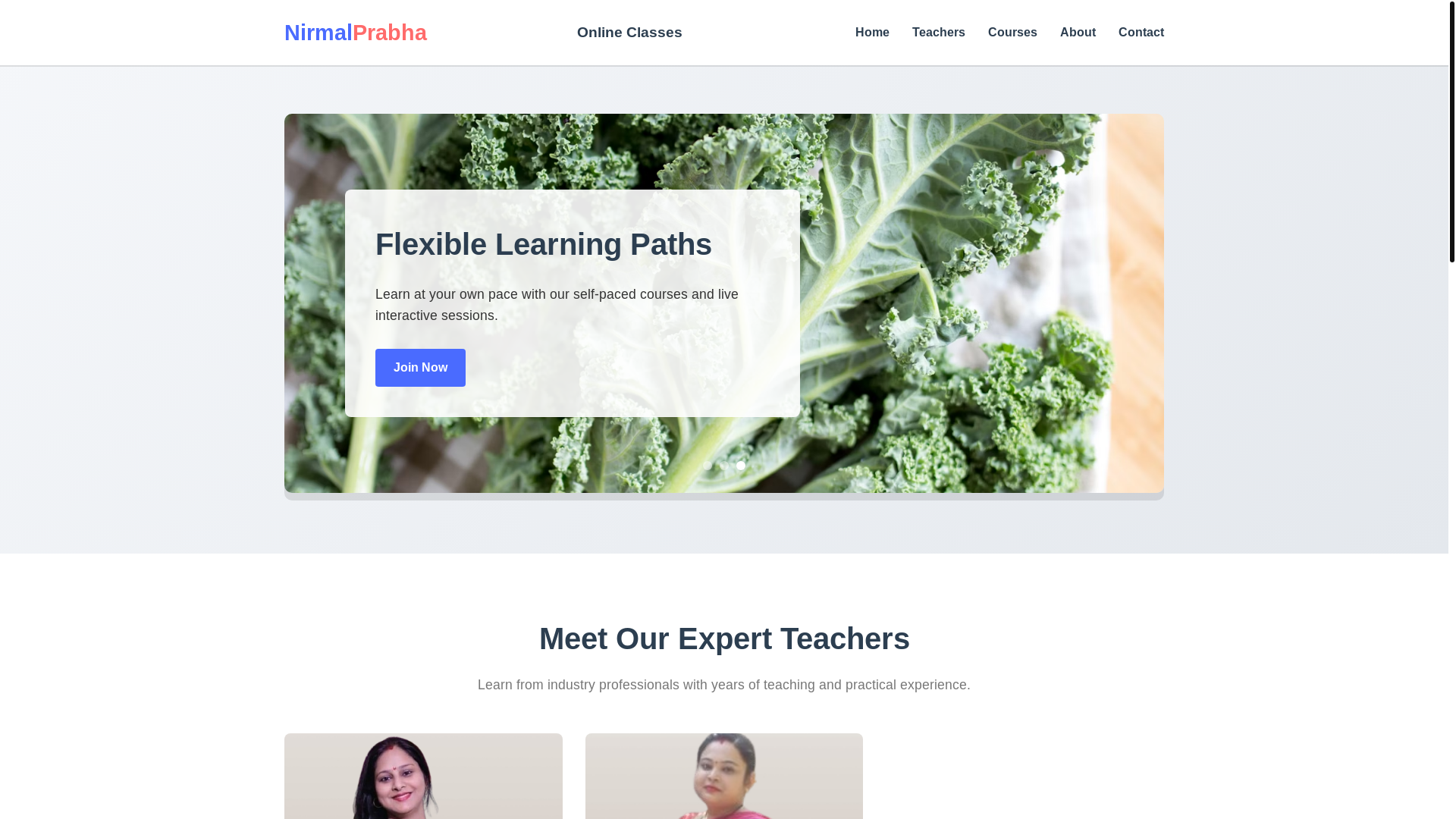 website screenshot of https://nirmalprabha.pages.dev/
