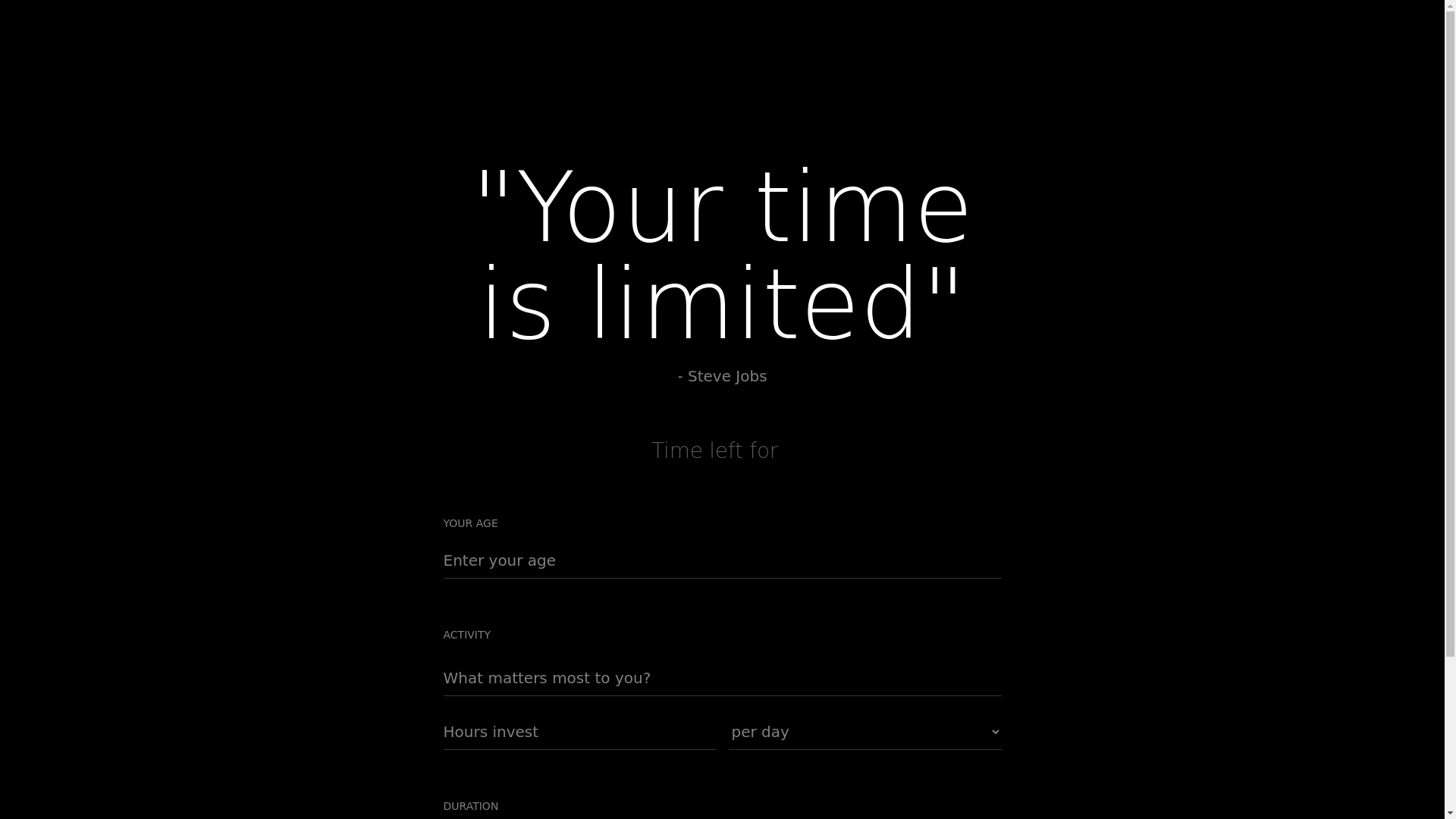 website screenshot of https://timeleftfor.pages.dev/