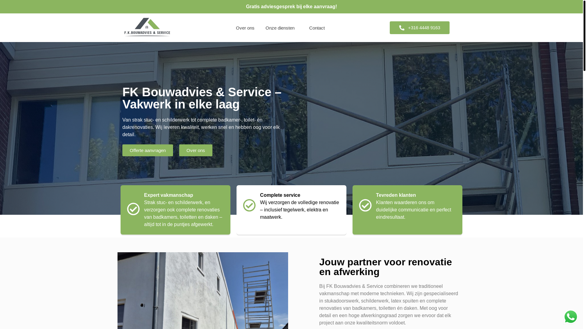 website screenshot of https://fkbouwadviessevice.nl/
