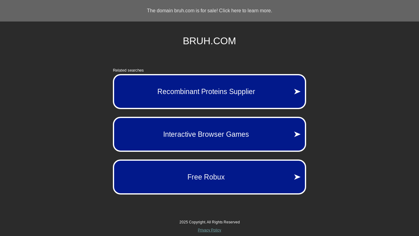 website screenshot of https://bruh.com/