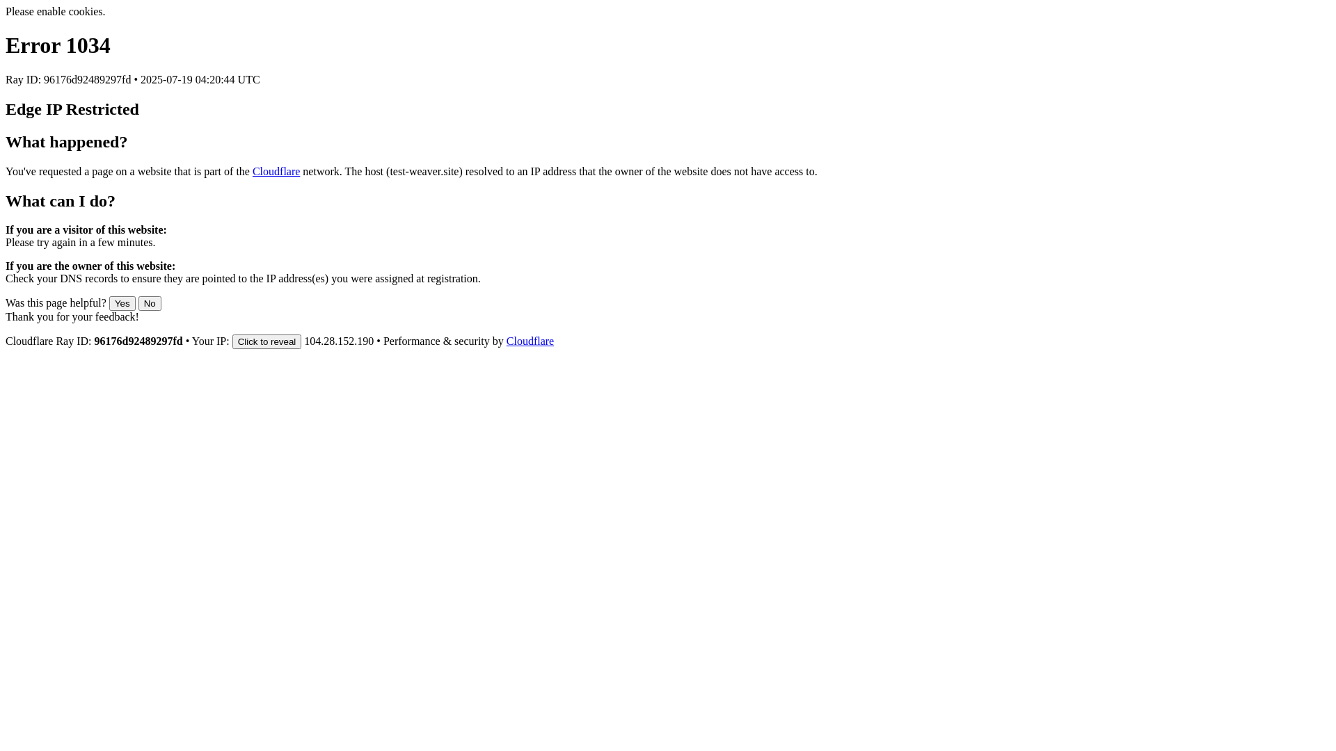website screenshot of https://test-weaver.site/