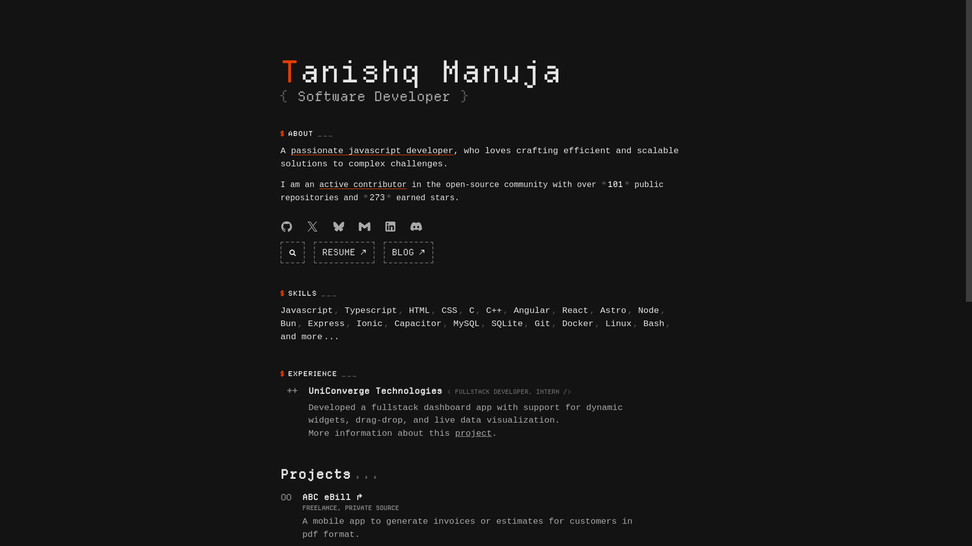 website screenshot of https://tqman.pages.dev/
