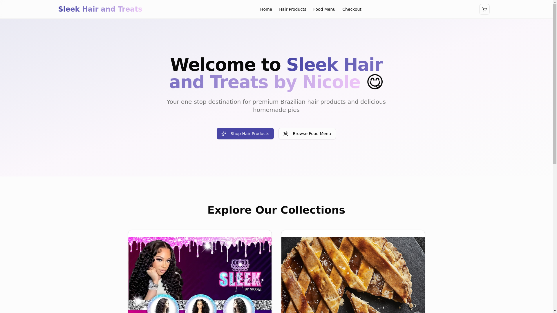 website screenshot of https://sleekhairandtreatsbynicole.xyz/